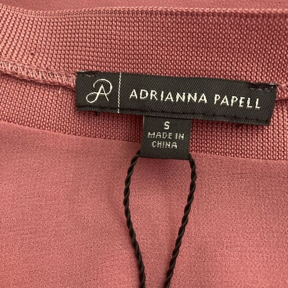 Adrianna Papell Sheer Lace Blouse Size SMALL Rose Pink Retro Mesh Coquette - Picture 5 of 11